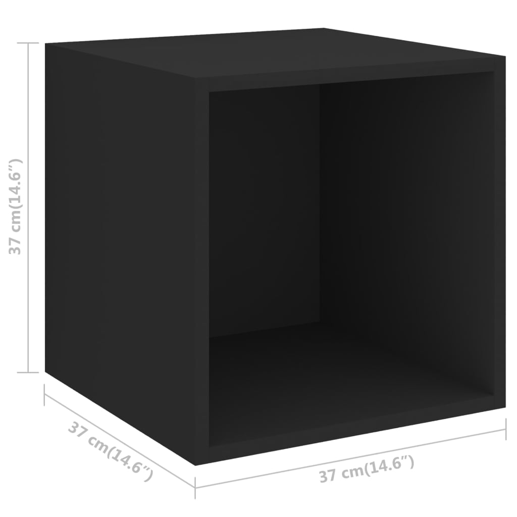 5 Piece TV Cabinet Set Black Engineered Wood