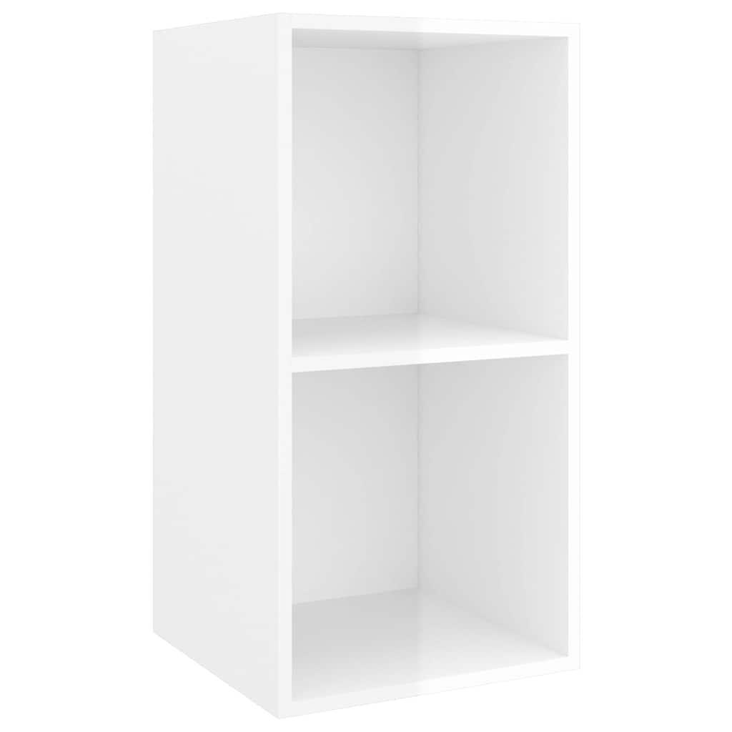 4 Piece Wall-mounted TV Cabinet Set High Gloss White Engineered Wood
