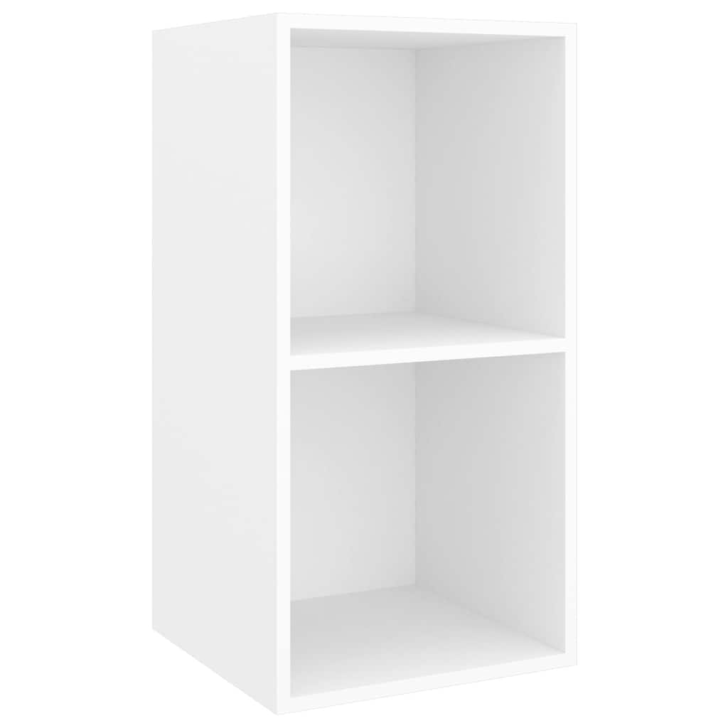 2 Piece Wall-mounted TV Cabinet Set White Engineered Wood