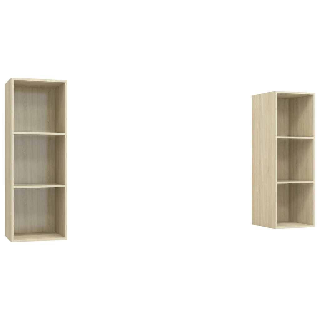 2 Piece Wall-mounted TV Cabinet Set Sonoma Oak Engineered Wood