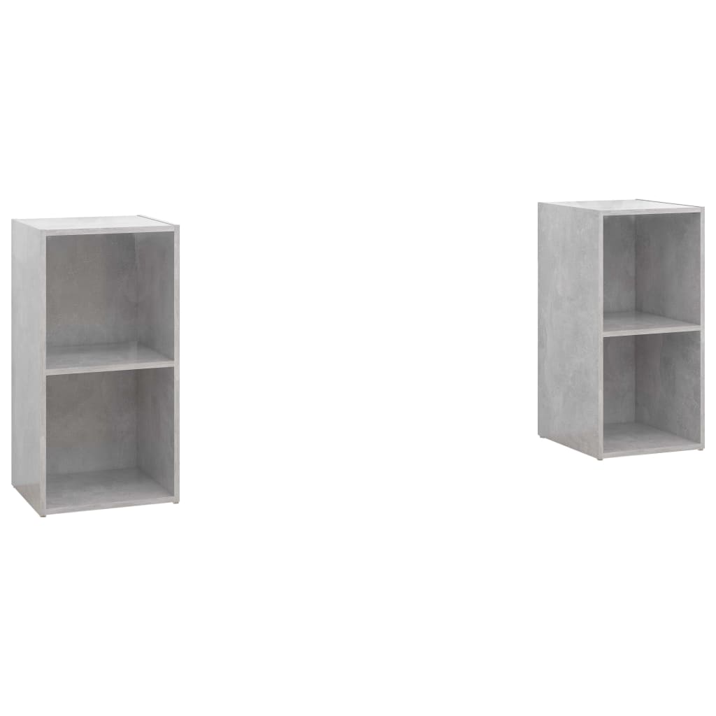 2 Piece TV Cabinet Set Concrete Grey 72x35x36,5 cm Engineered Wood