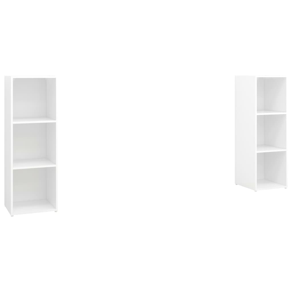 2 Piece TV Cabinet Set White 107x35x37 cm Engineered Wood