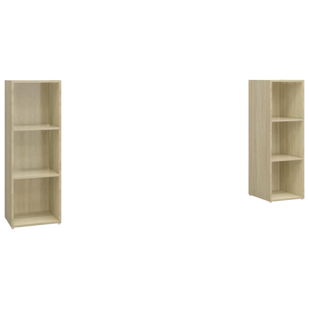 2 Piece TV Cabinet Set Sonoma Oak 107x35x37 cm Engineered Wood