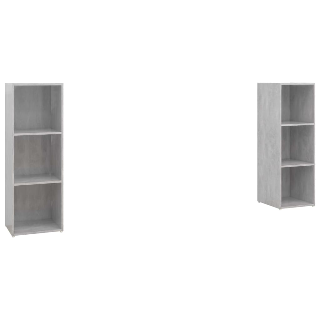 2 Piece TV Cabinet Set Concrete Grey 107x35x37 cm Engineered Wood