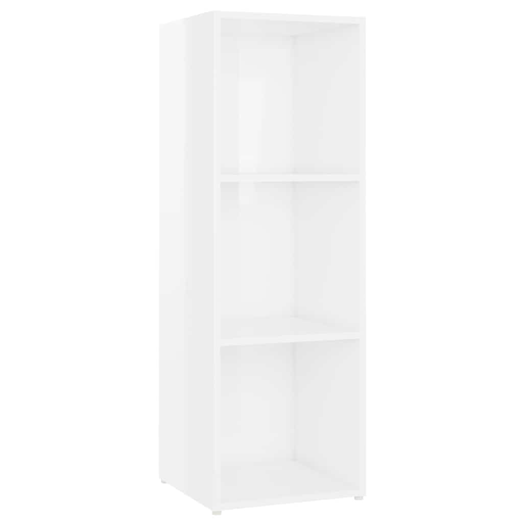 2 Piece TV Cabinet Set High Gloss White 107x35x37 cm Engineered Wood