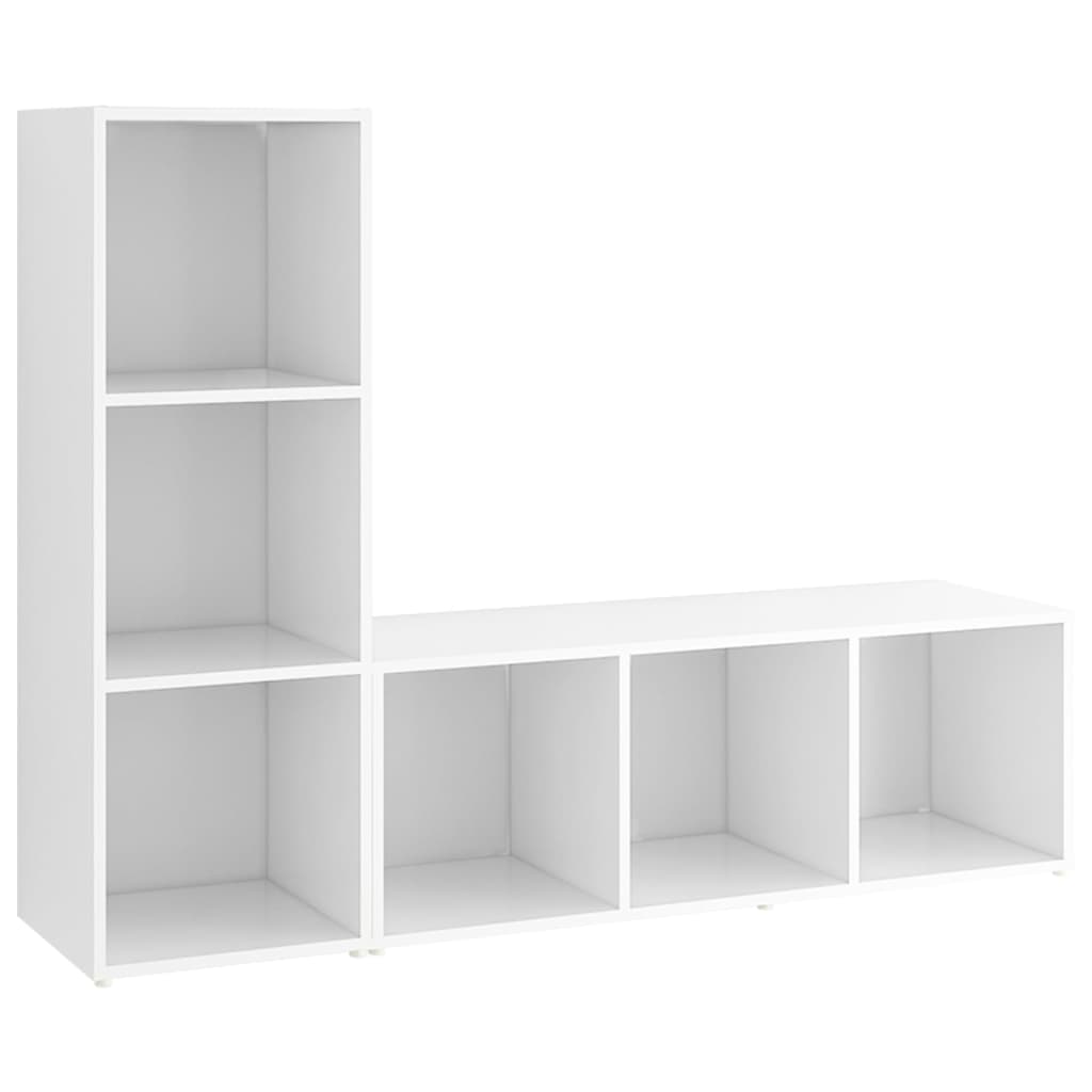 TV Cabinets 2 pcs White 107x35x37 cm Engineered Wood
