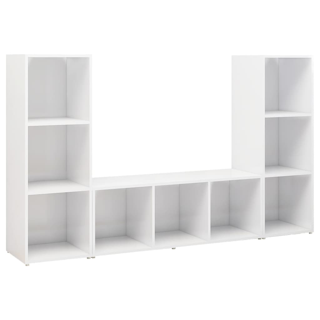 TV Cabinets 3 pcs White 107x35x37 cm Engineered Wood