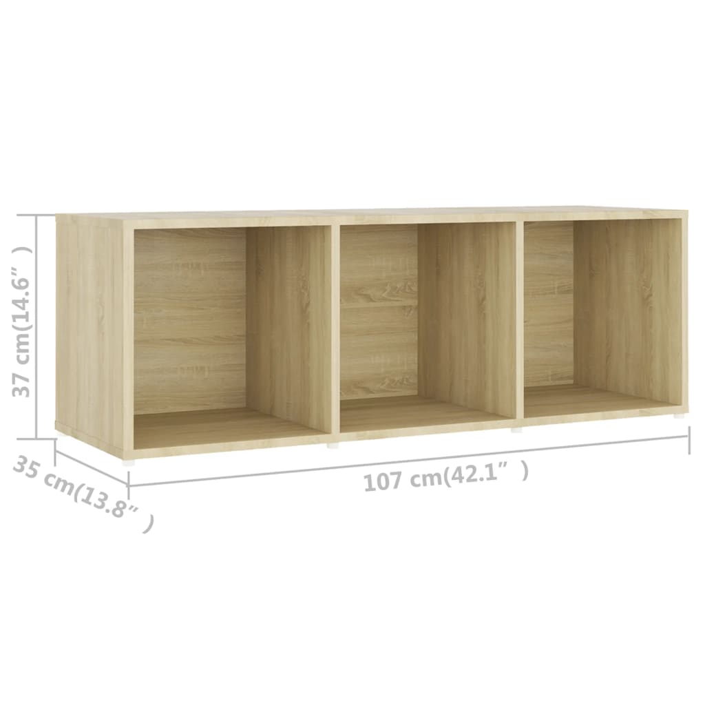 TV Cabinets 3 pcs Sonoma Oak 107x35x37 cm Engineered Wood