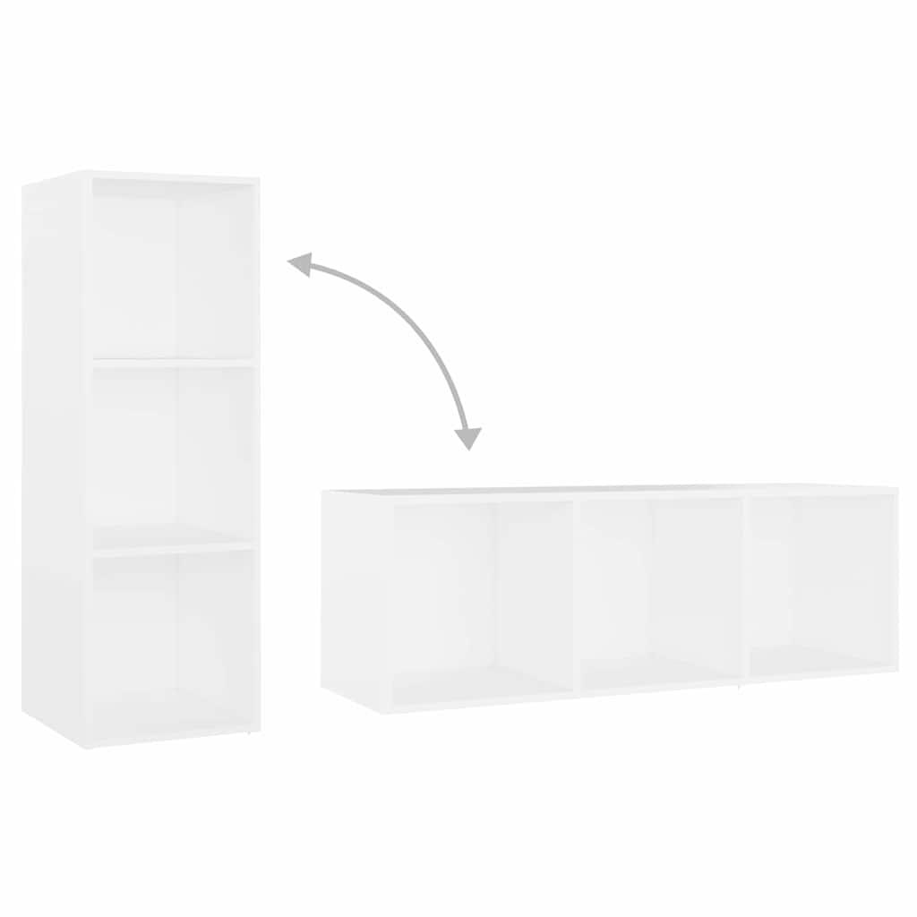 4 Piece TV Cabinet Set White 107x35x37 cm Engineered Wood