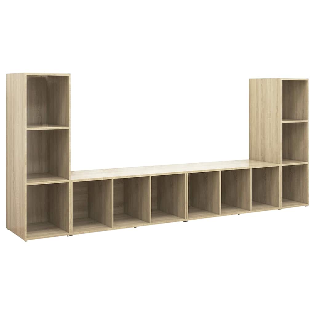 4 Piece TV Cabinet Set Sonoma Oak 107x35x37 cm Engineered Wood