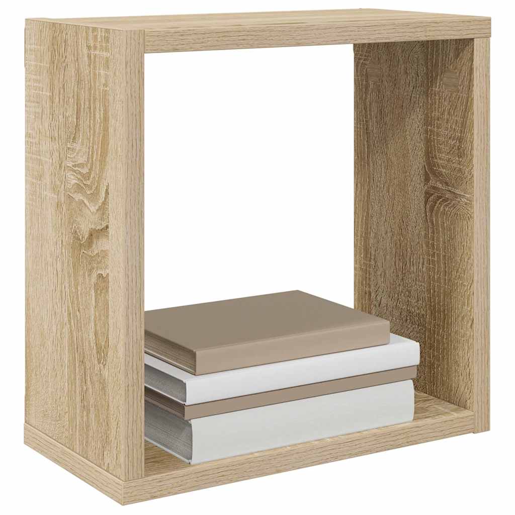 Wall Cube Shelves 6 pcs Sonoma Oak 30x15x30 cm