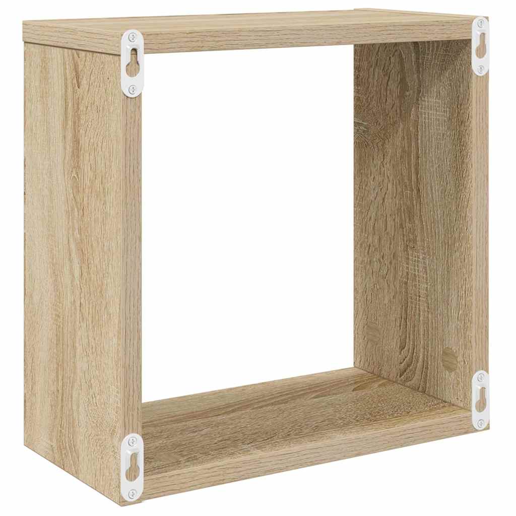 Wall Cube Shelves 6 pcs Sonoma Oak 30x15x30 cm
