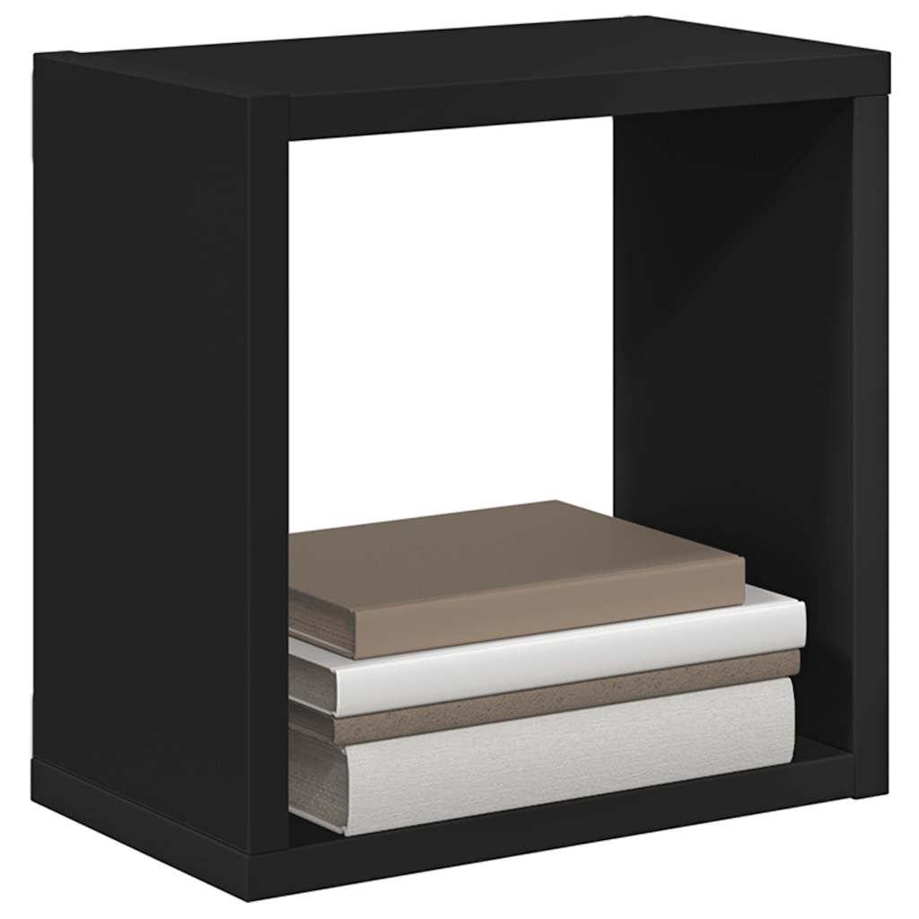 Wall Cube Shelves 4 pcs Black 26x15x26 cm