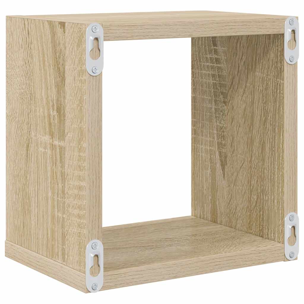 Wall Cube Shelves 2 pcs Sonoma Oak 22x15x22 cm