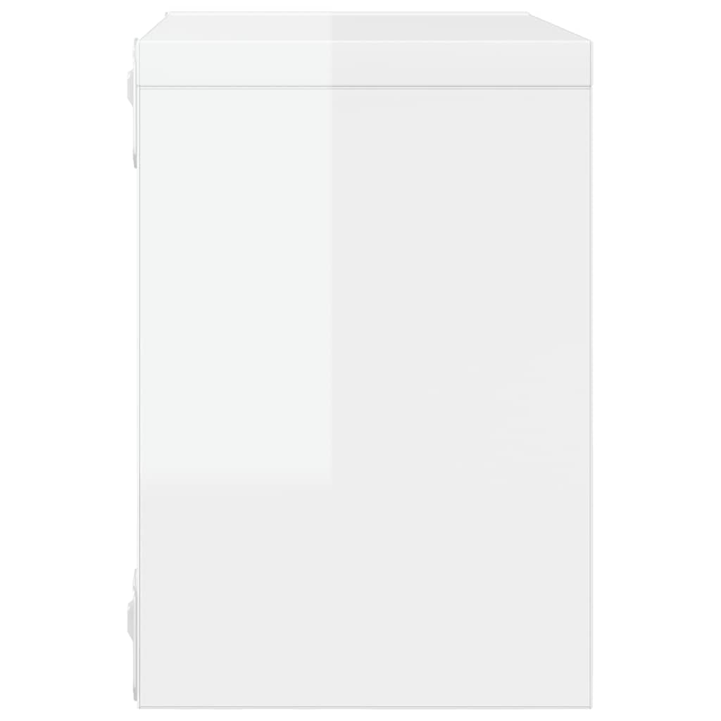 Wall Cube Shelves 2 pcs High Gloss White 22x15x22 cm