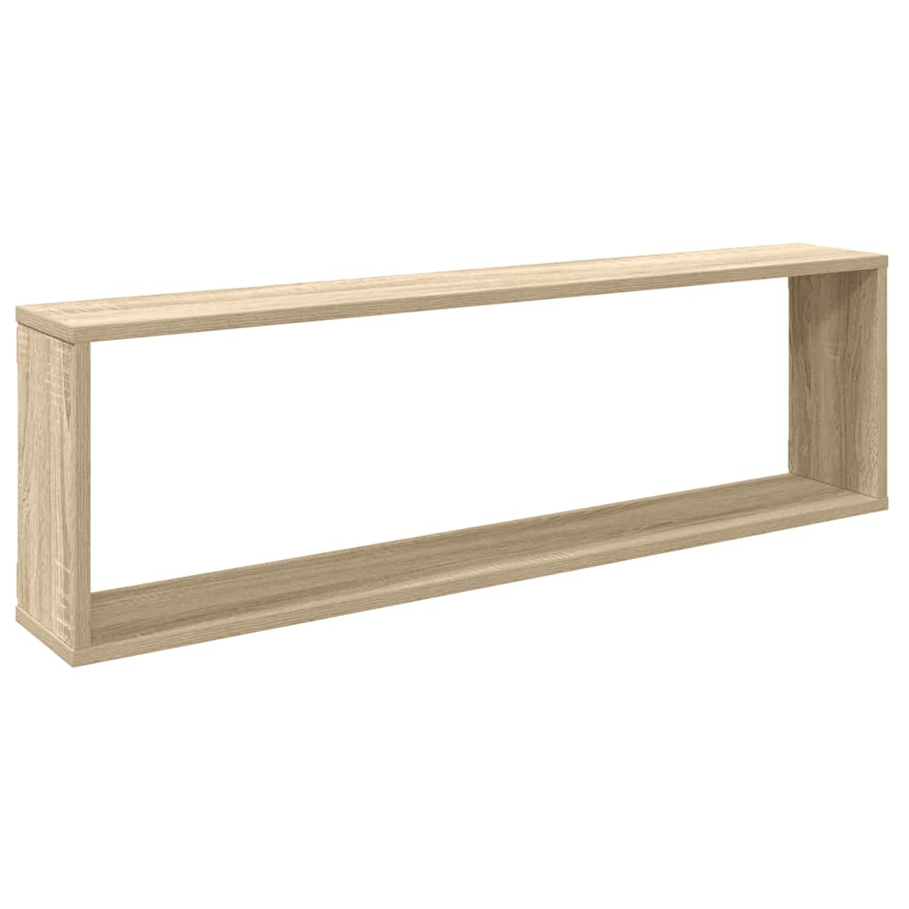 Wall Cube Shelves 6 pcs White&Sonoma Oak 100x15x30 cm Engineered Wood
