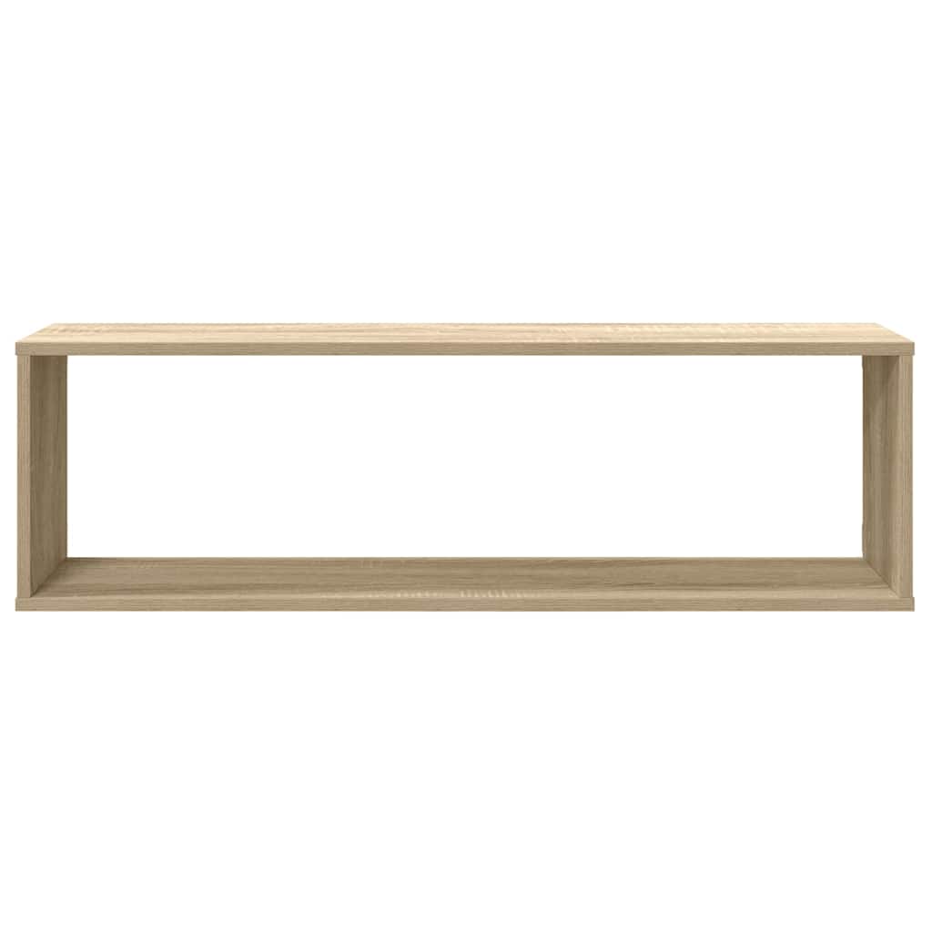 Wall Cube Shelves 6 pcs White&Sonoma Oak 100x15x30 cm Engineered Wood