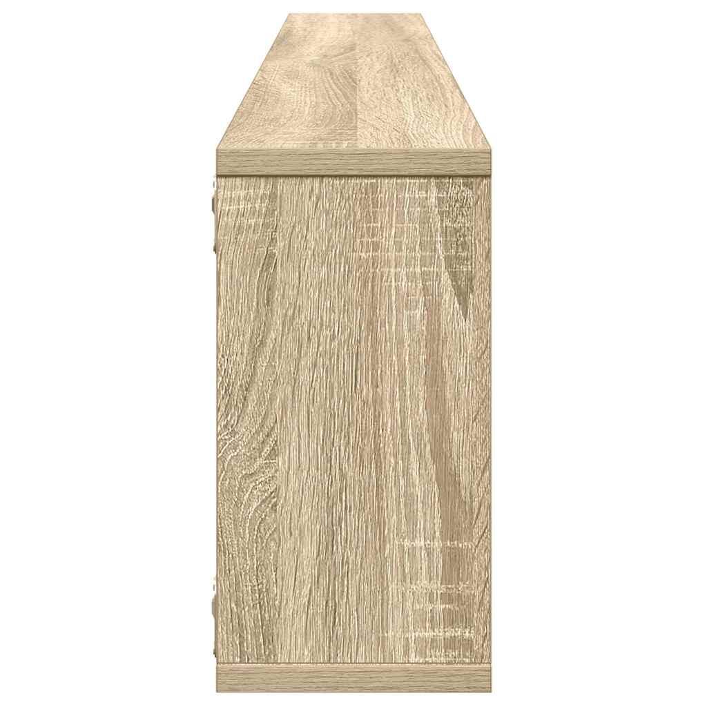 Wall Cube Shelves 6 pcs White&Sonoma Oak 100x15x30 cm Engineered Wood