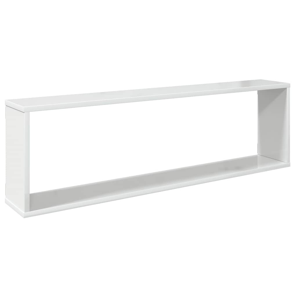 Wall Cube Shelves 4 pcs High Gloss White 100x15x30 cm Engineered Wood