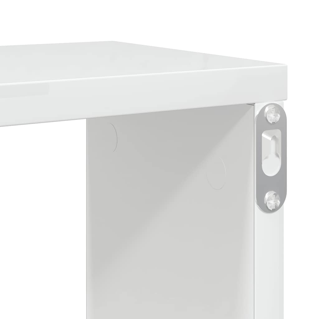 Wall Cube Shelves 4 pcs High Gloss White 100x15x30 cm Engineered Wood