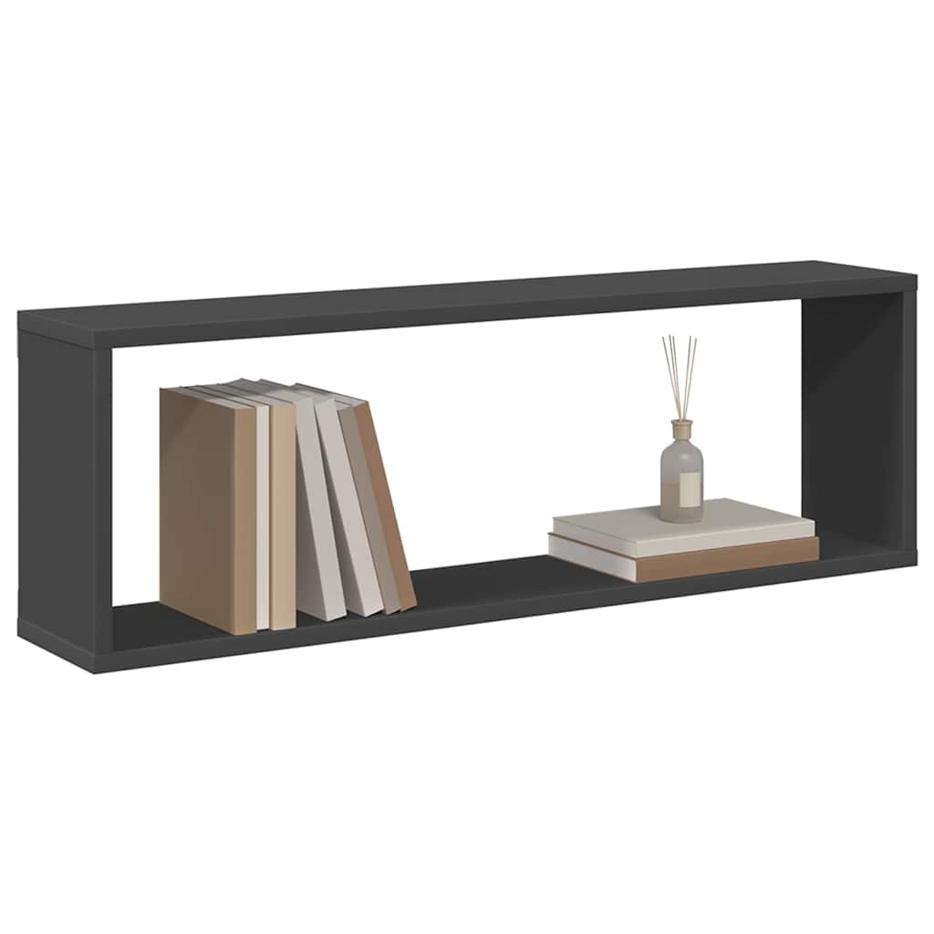 Wall Cube Shelves 6 pcs Grey 80x15x26.5 cm Engineered Wood