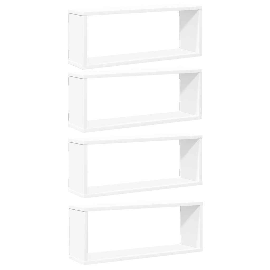 Wall Cube Shelves 4 pcs White 60x15x23 cm Engineered Wood