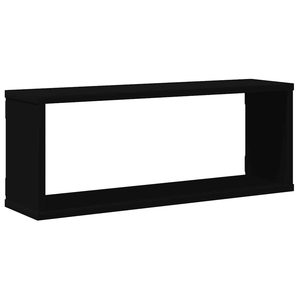 Wall Cube Shelves 4 pcs Black 60x15x23 cm Engineered Wood