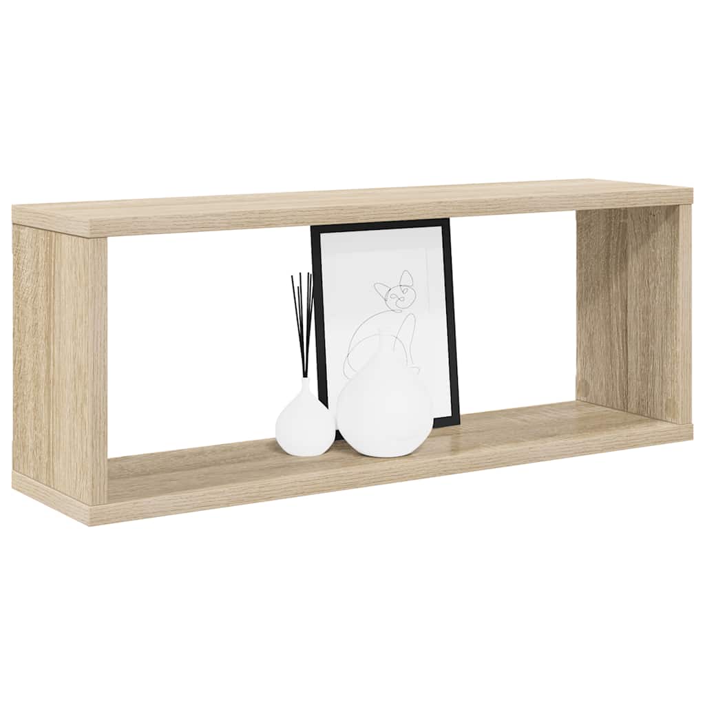 Wall Cube Shelves 4 pcs Sonoma Oak 60x15x23 cm Engineered Wood