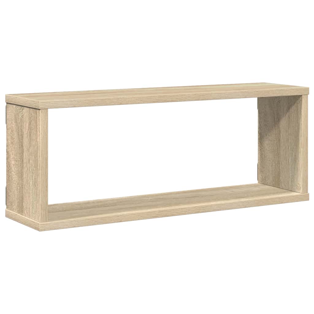 Wall Cube Shelves 4 pcs Sonoma Oak 60x15x23 cm Engineered Wood