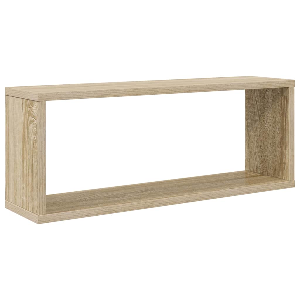 Wall Cube Shelves 4 pcs Sonoma Oak 60x15x23 cm Engineered Wood
