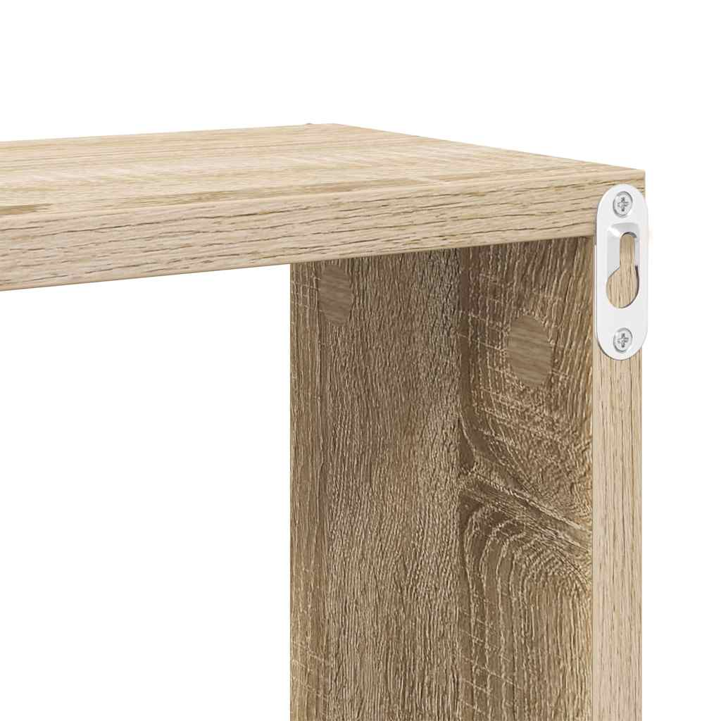 Wall Cube Shelves 4 pcs Sonoma Oak 60x15x23 cm Engineered Wood