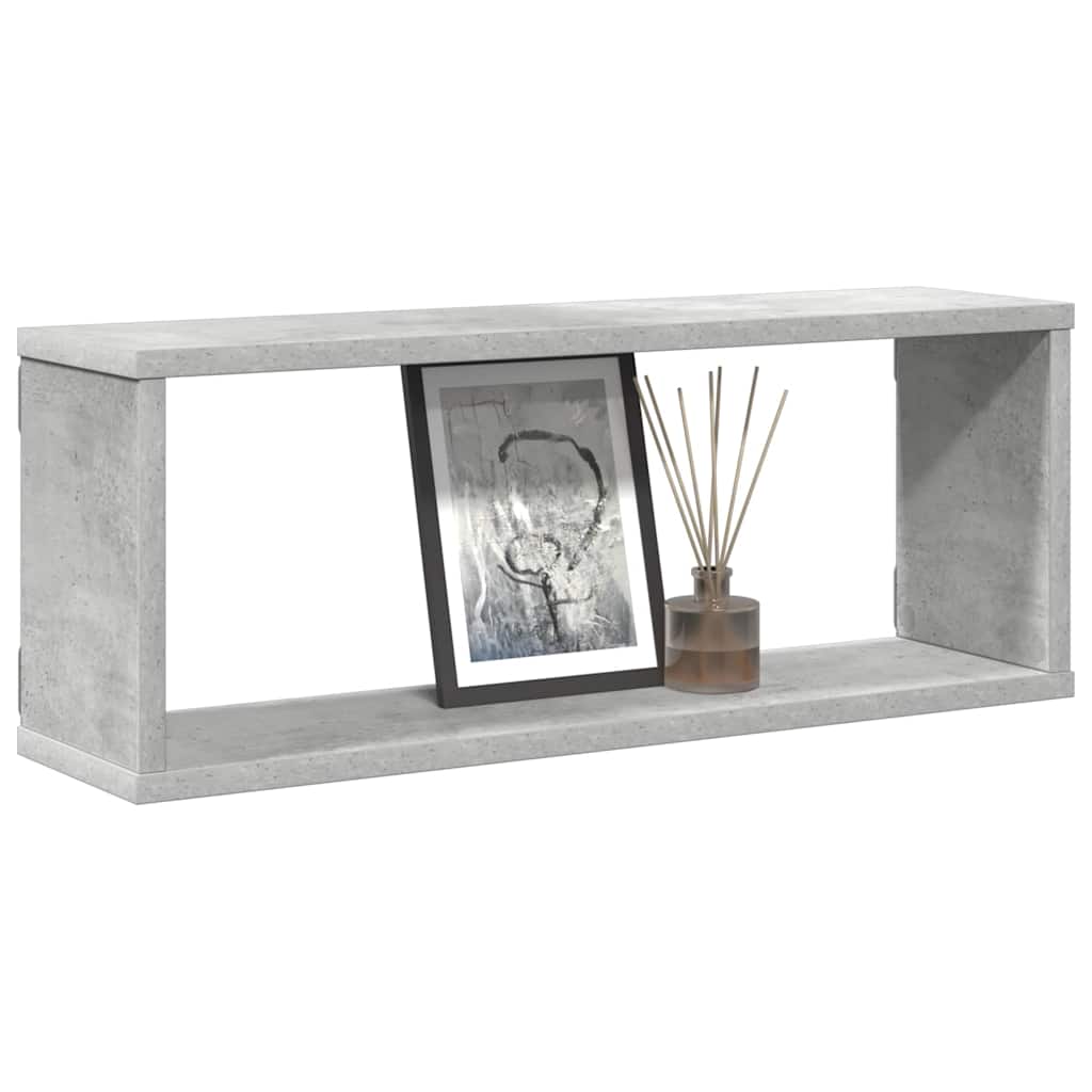 Wall Cube Shelves 4 pcs Concrete Grey 60x15x23 cm Engineered Wood