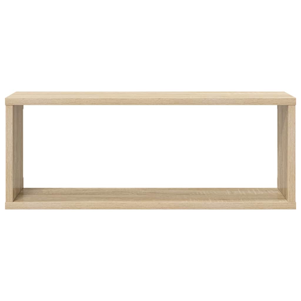 Wall Cube Shelves 4 pcs White and Sonoma Oak 60x15x23 cm Engineered Wood