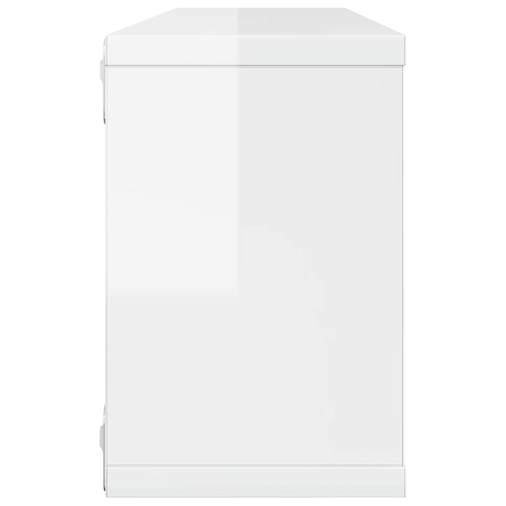 Wall Cube Shelves 2 pcs High Gloss White 60x15x23 cm Engineered Wood