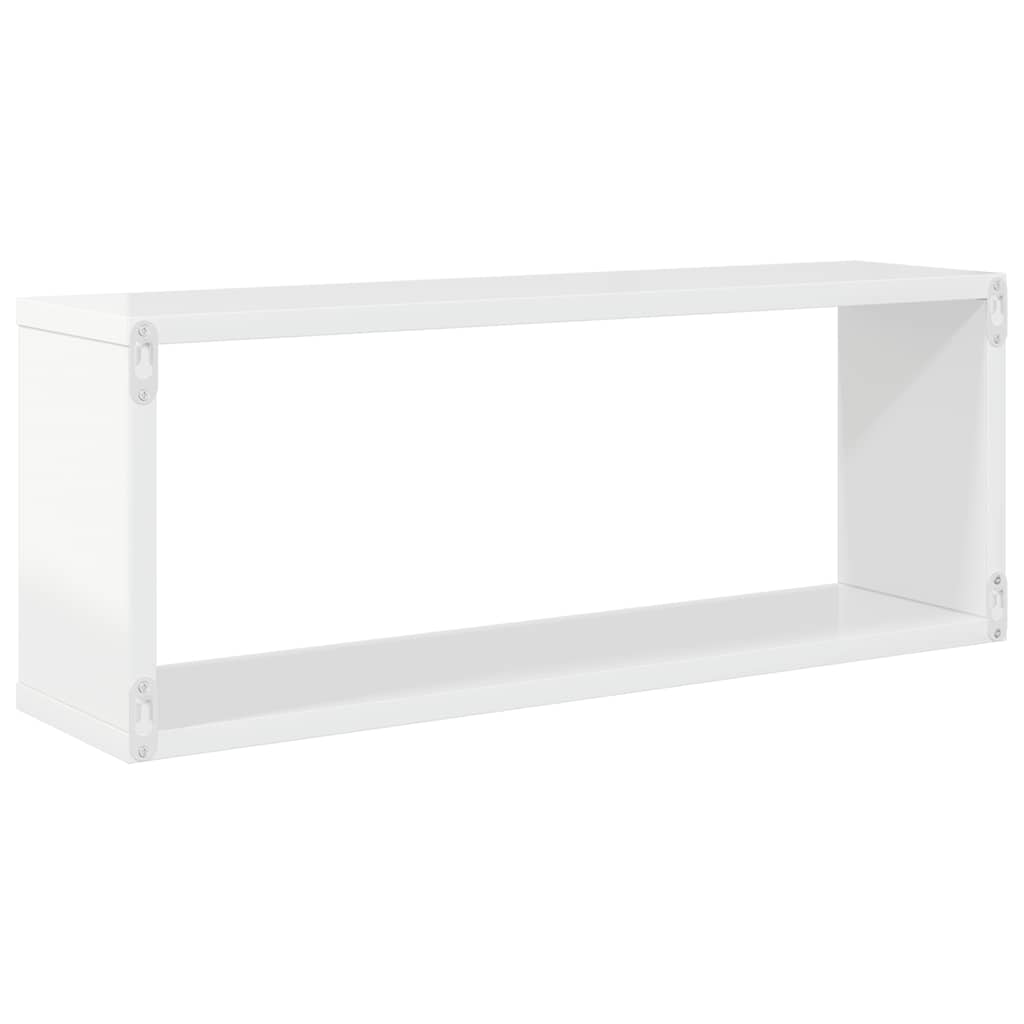 Wall Cube Shelves 2 pcs High Gloss White 60x15x23 cm Engineered Wood