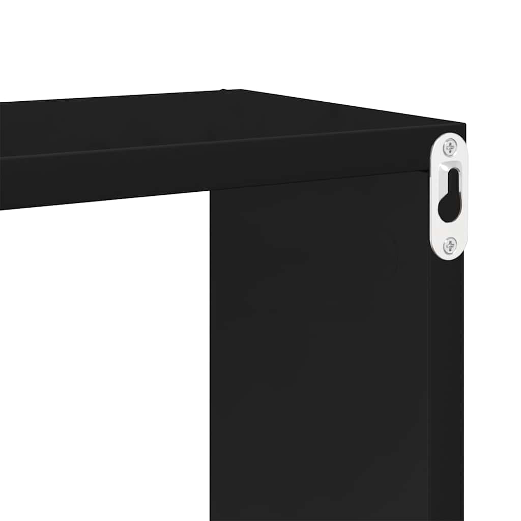 Wall Cube Shelves 4 pcs High Gloss Black 60x15x23 cm Engineered Wood