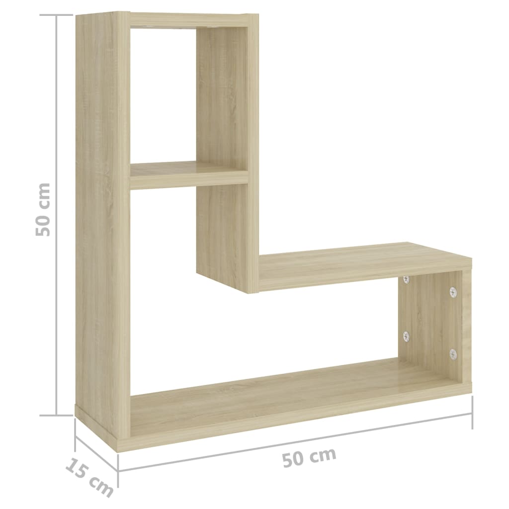 Wall Shelves 2 pcs Sonoma Oak 50x15x50 cm Engineered Wood