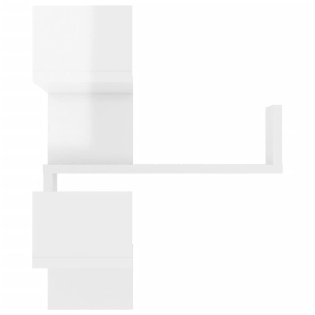 Wall Corner Shelves 2 pcs High Gloss White 40x40x50 cm Engineered Wood