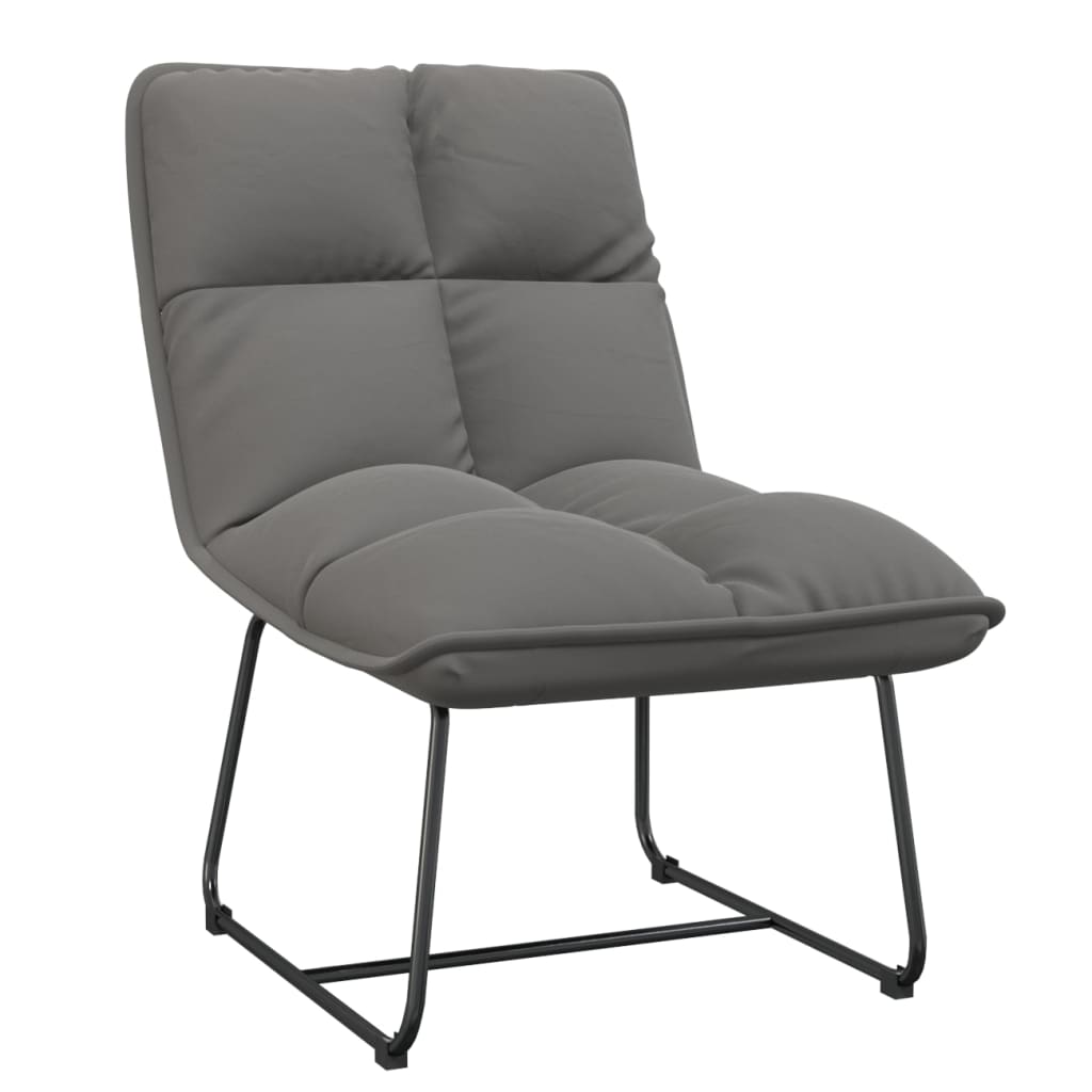 Leisure Chair with Metal Frame Light Grey Velvet