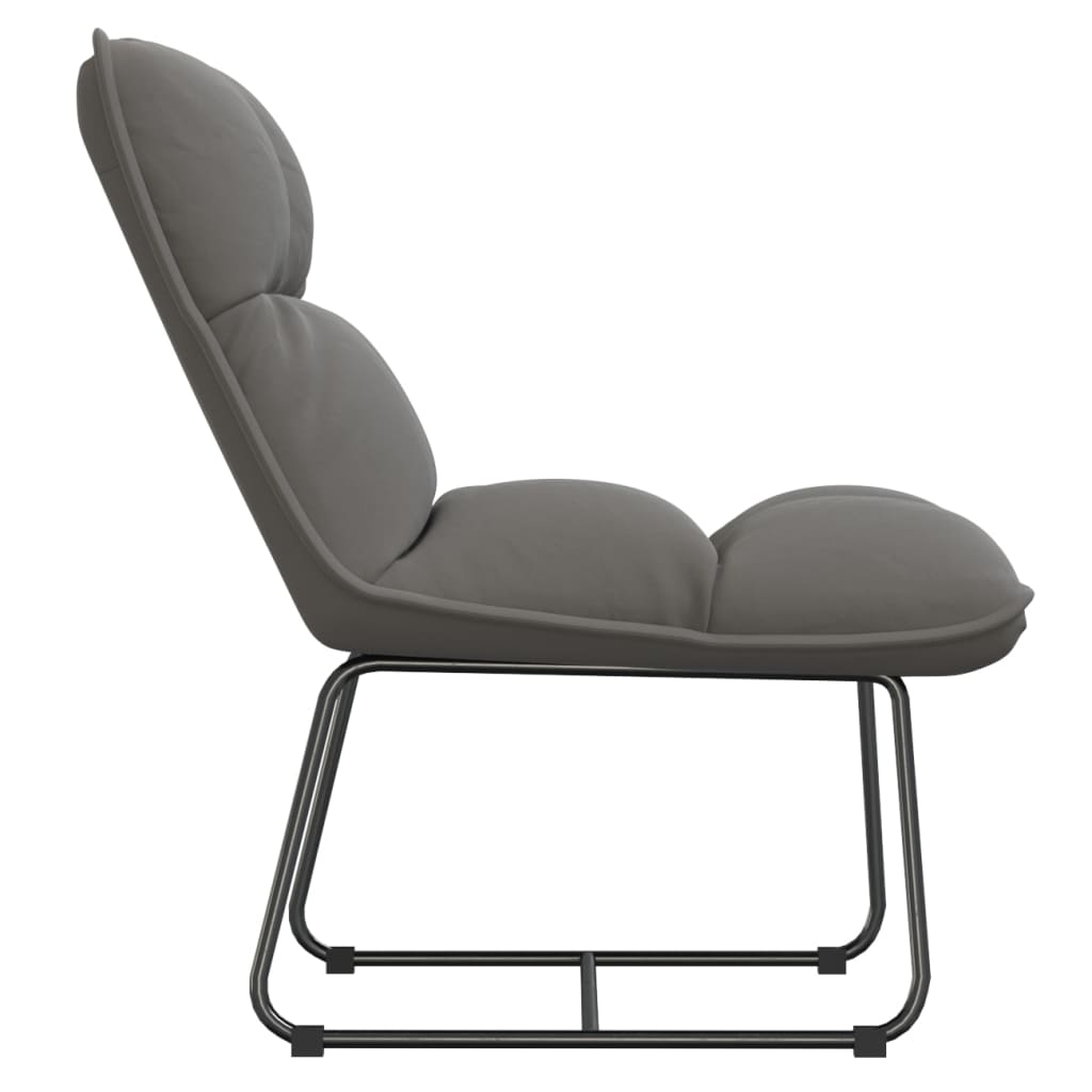 Leisure Chair with Metal Frame Light Grey Velvet