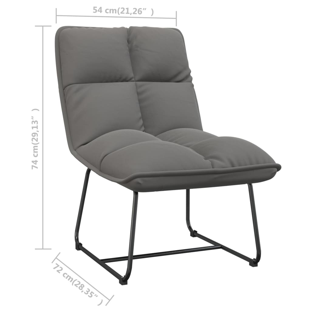 Leisure Chair with Metal Frame Light Grey Velvet