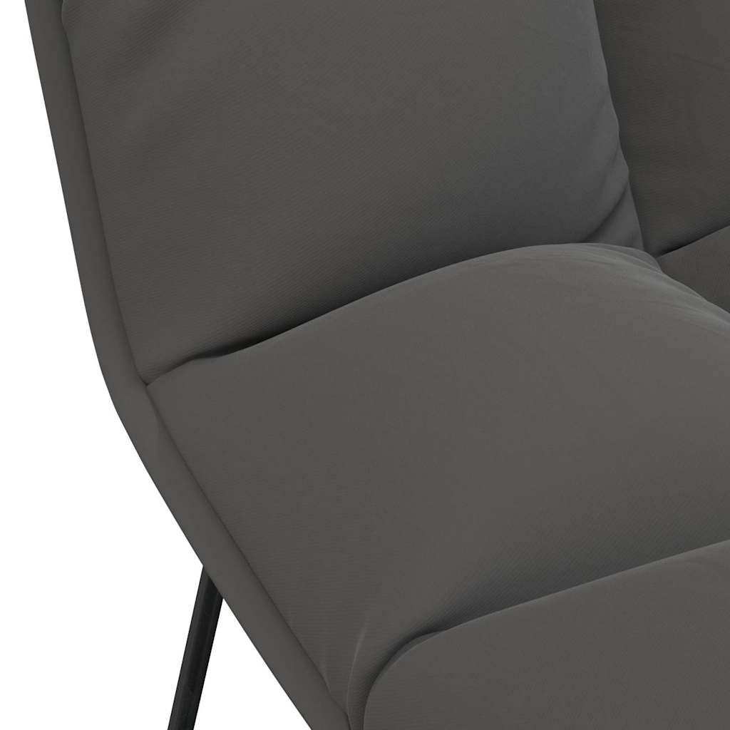 Leisure Chair with Metal Frame Dark Grey Velvet