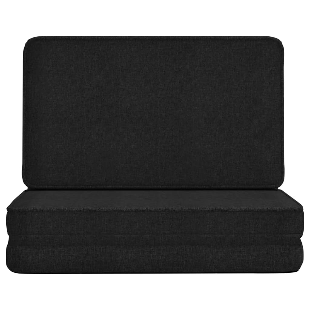 Folding Floor Chair Black Fabric