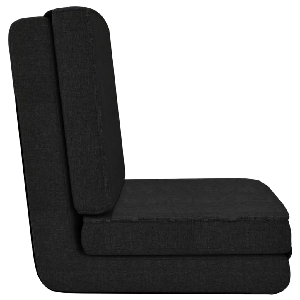 Folding Floor Chair Black Fabric