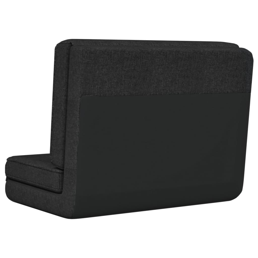 Folding Floor Chair Black Fabric