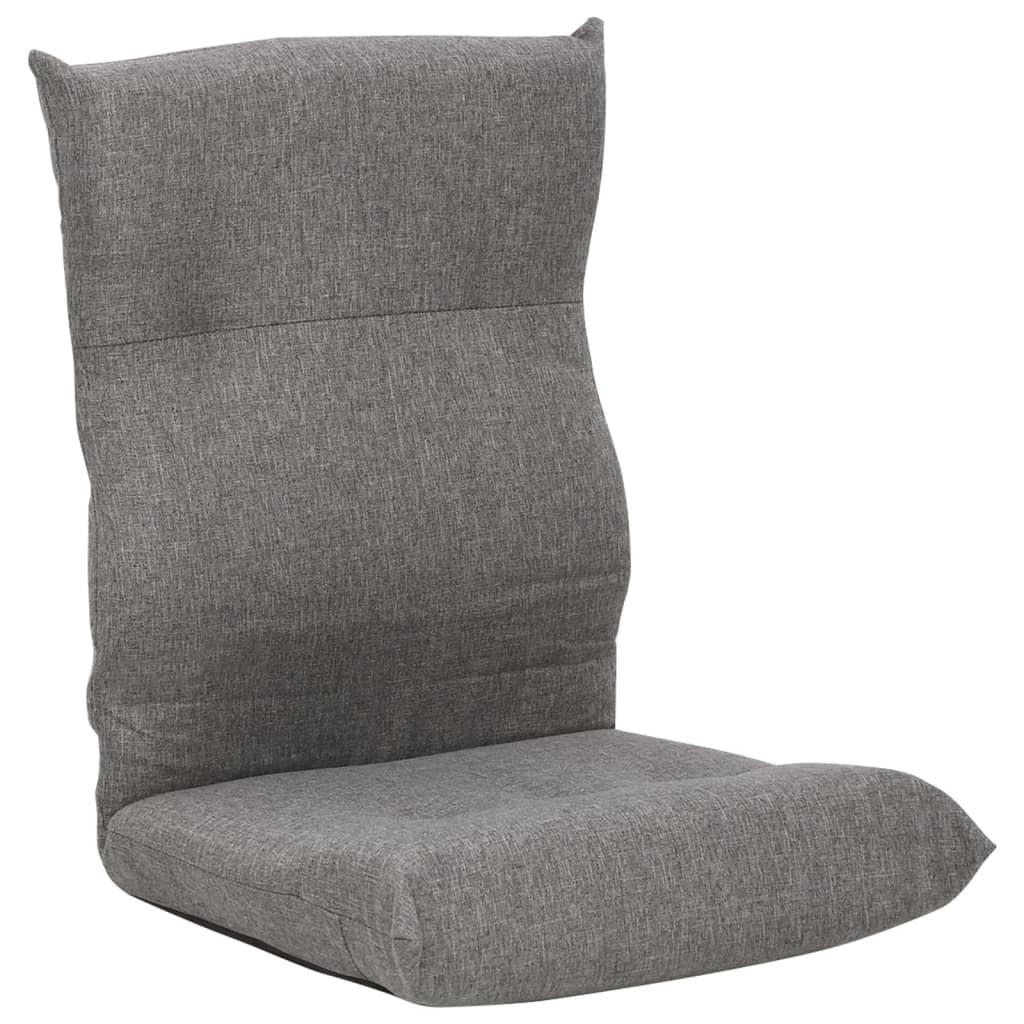 Folding Floor Chair Light Grey Fabric