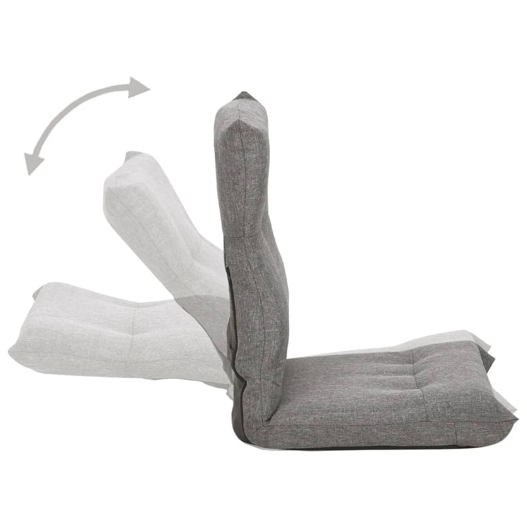 Folding Floor Chair Light Grey Fabric