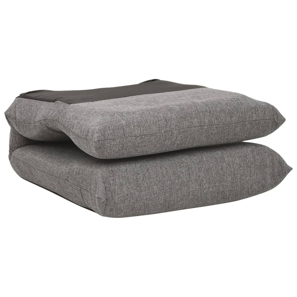 Folding Floor Chair Light Grey Fabric