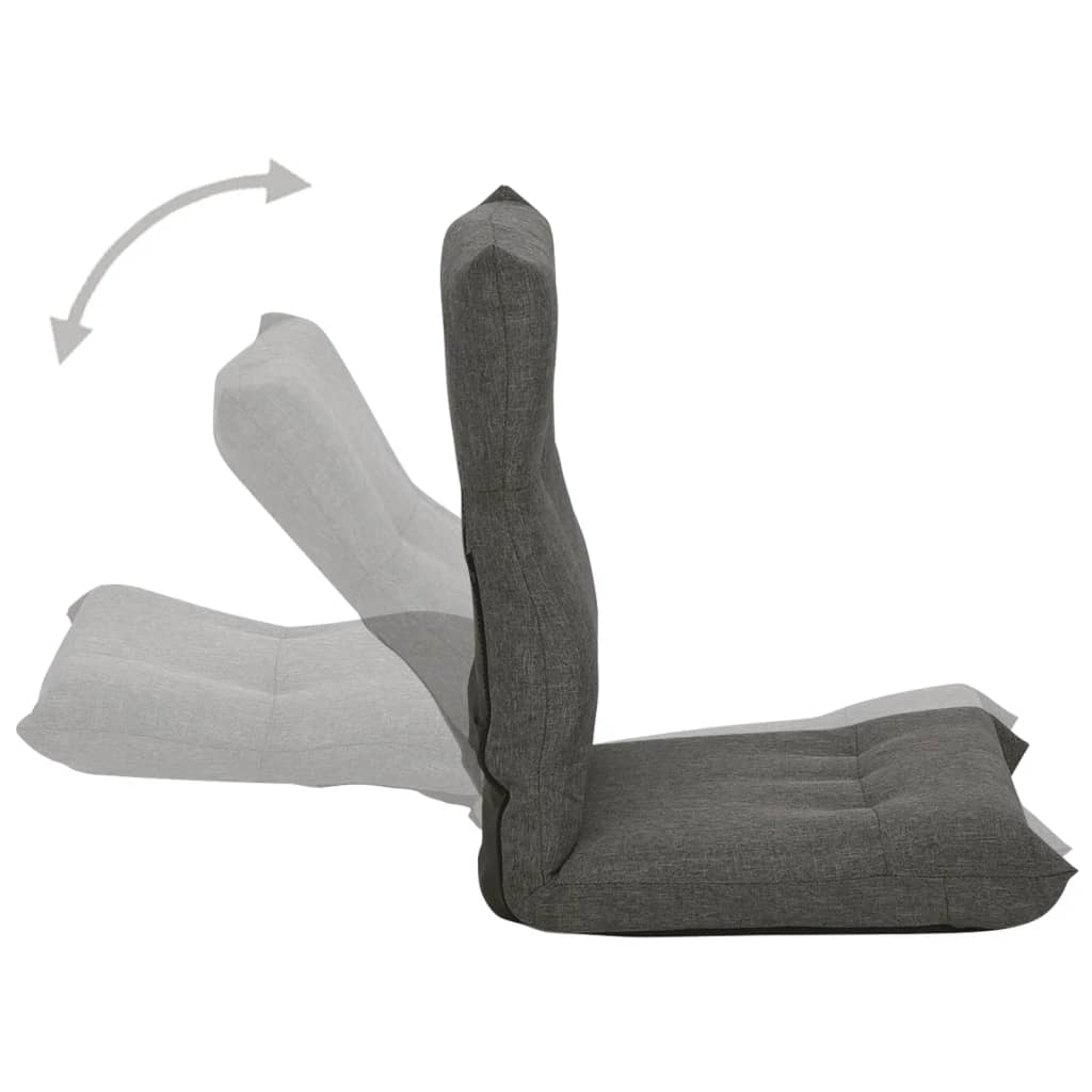 Folding Floor Chair Dark Grey Fabric