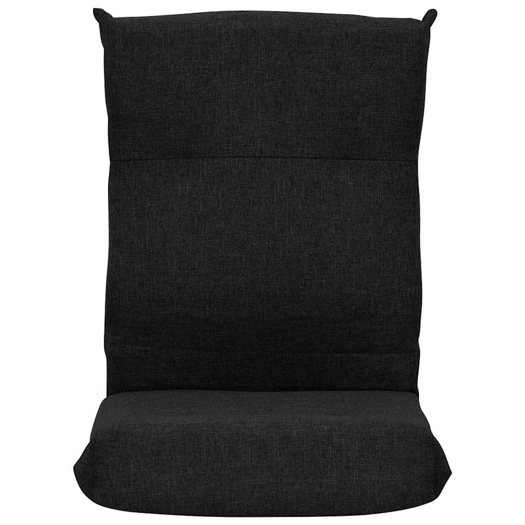 Folding Floor Chair Black Fabric